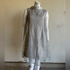 Vintage 60s mod futuristic silver dress